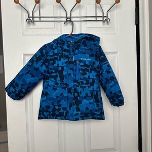 Columbia Blue and Black Geometric Jacket